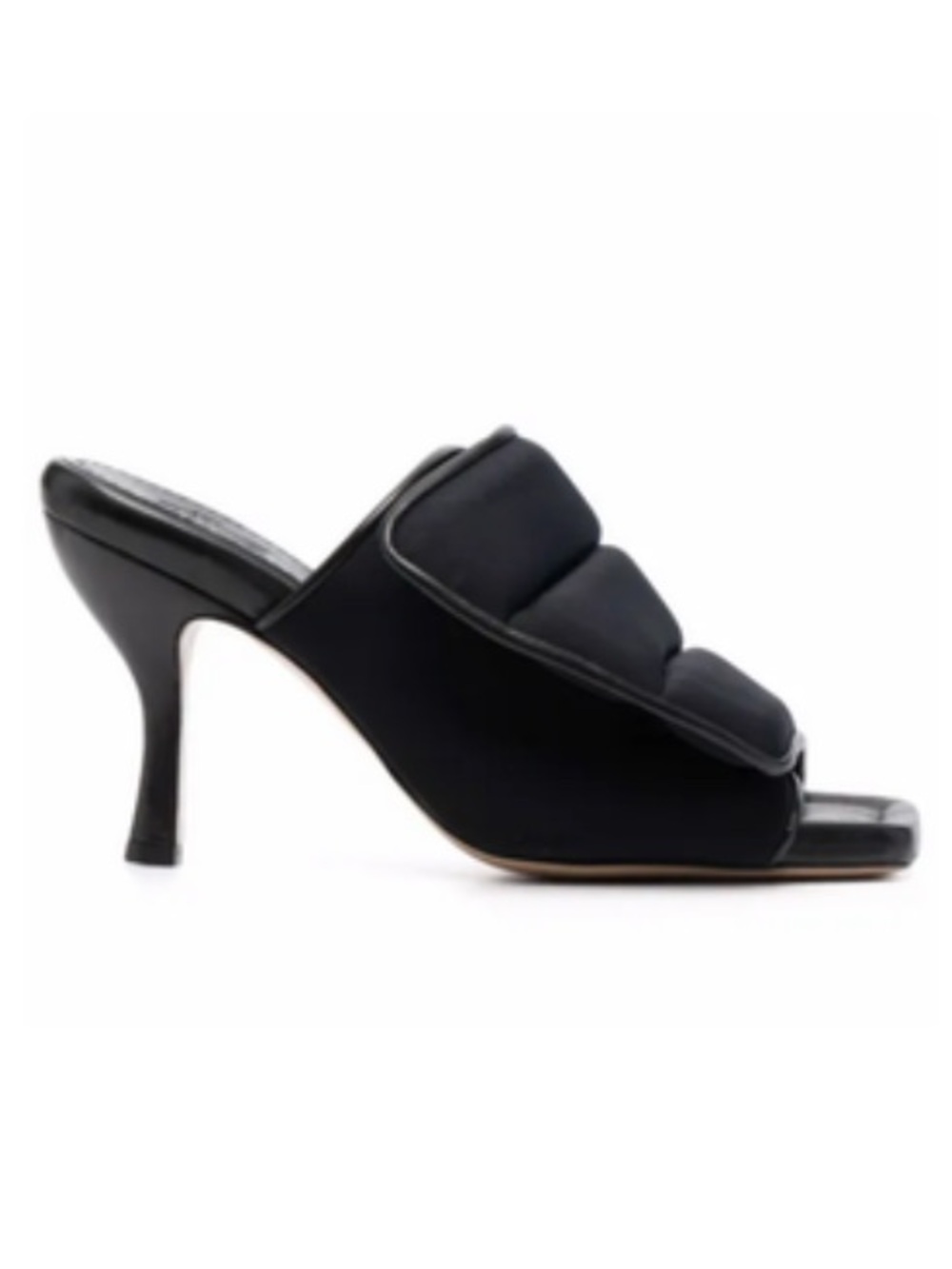 Gia Borghini Black Padded Leather Heeled Mules | 37